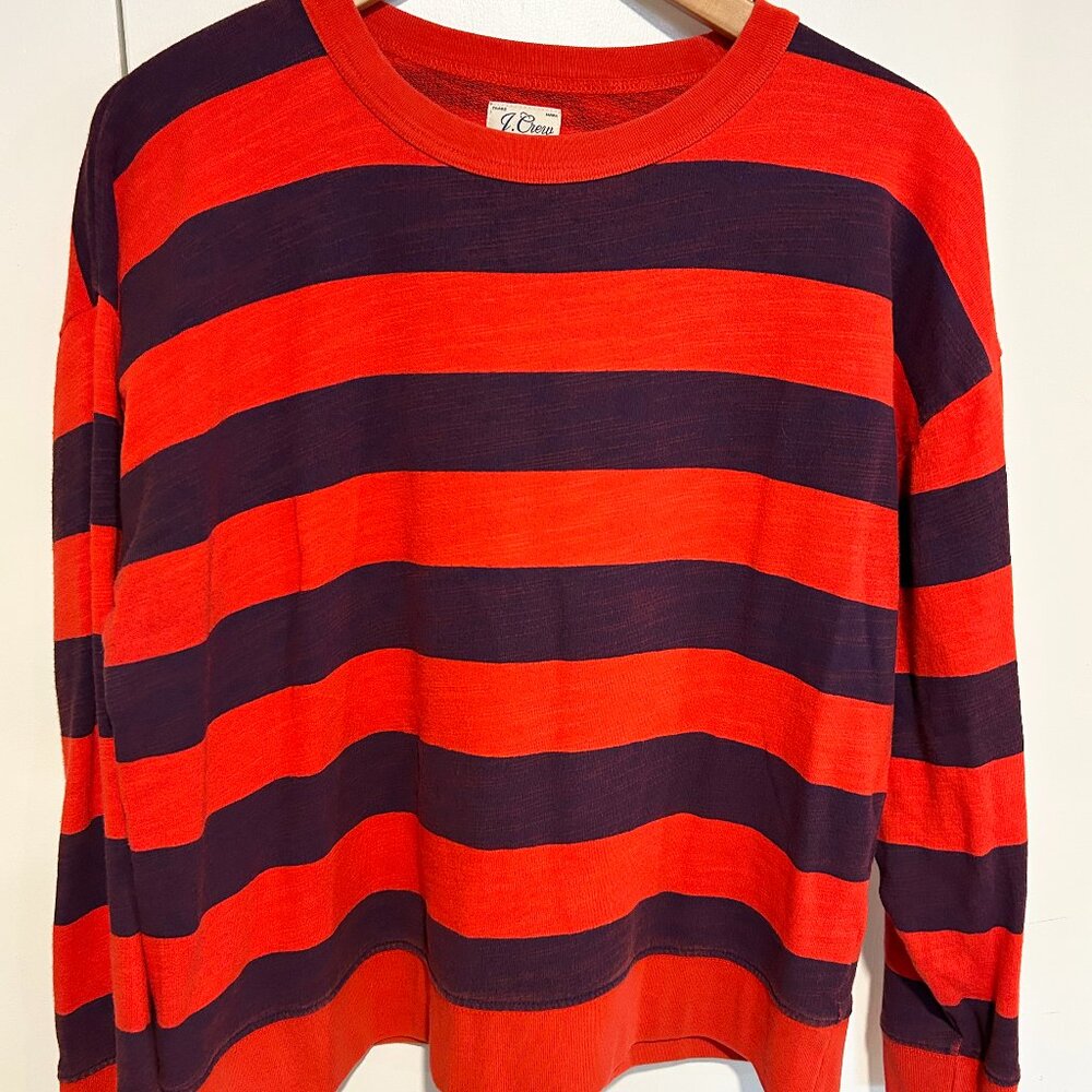 J. Crew Vintage Fleece Striped Sweatshirt